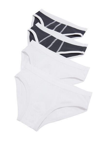 Multicolour Stretch Cotton Briefs, Set Of 4, White/blue, large image number 0
