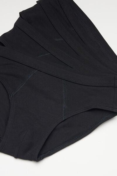 Black Basic Cotton Briefs, Set Of 4, Kids Boys, Black, medium