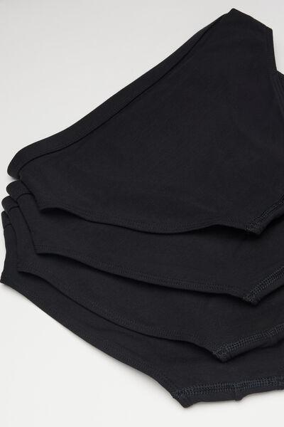 Black Basic Cotton Briefs, Set Of 4, Kids Boys, Black, large image number 3