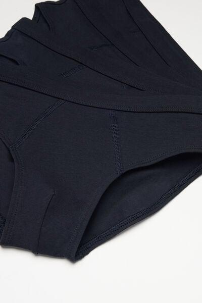 Navy Basic Cotton Briefs, Set Of 4, Kids Boys, Deep Blue, large image number 1
