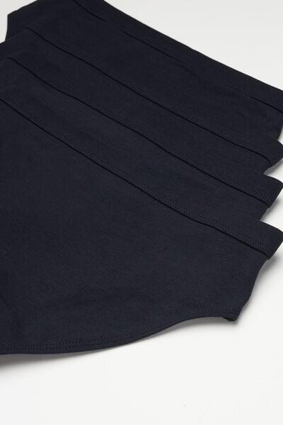 Navy Basic Cotton Briefs, Set Of 4, Kids Boys, Deep Blue, medium