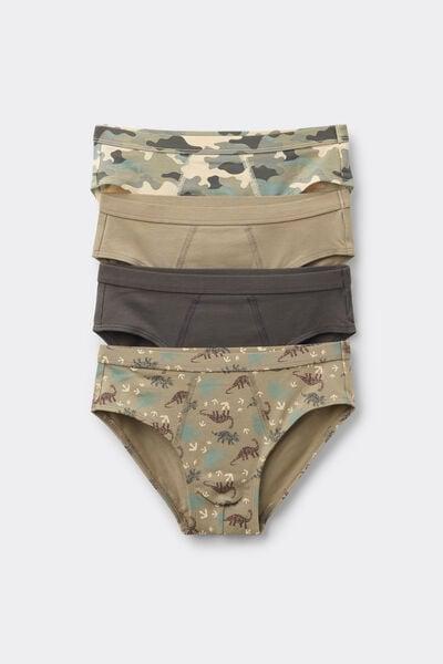 Green Printed Cotton Briefs, Kids Boys, 5701_030Z, large image number 0