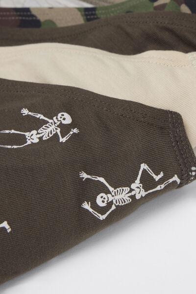 Brown /Beige Printed Cotton Briefs, Set Of 4, Kids Boys, 5701_391Z, large image number 2