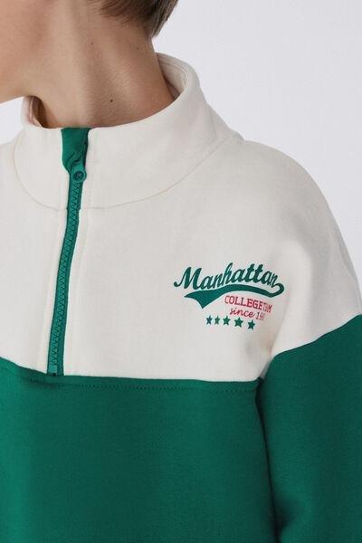Green High-Neck Sweatshirt, Kids Boys, 5701_507W, large image number 3