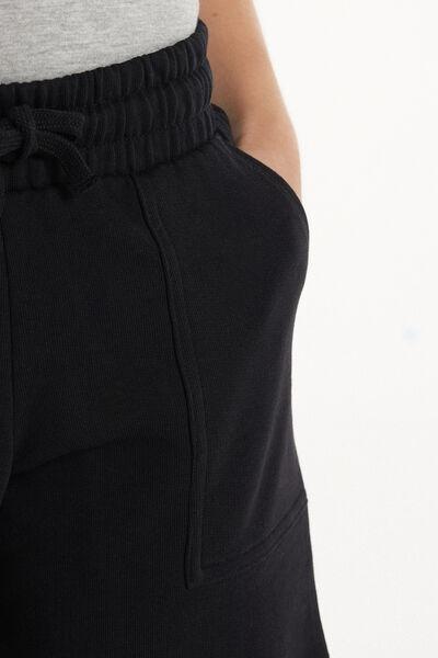 Black Fleeced Shorts, Kids Boys, , large image number 3
