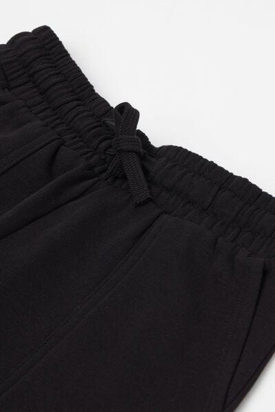 Black Fleeced Shorts, Kids Boys, Black, large image number 5