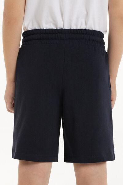 Navy Fleeced Shorts, Kids Boys, Deep Blue, medium