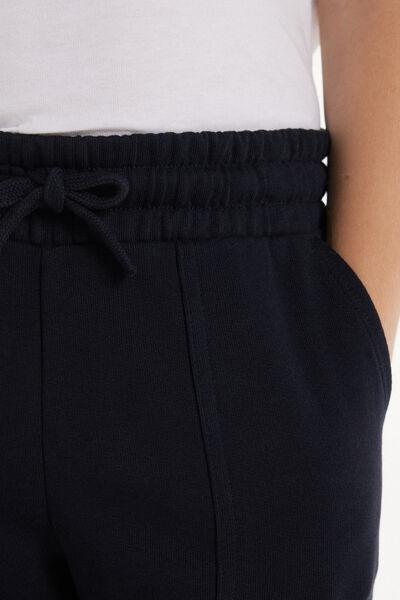 Navy Fleeced Shorts, Kids Boys, Deep Blue, large image number 3