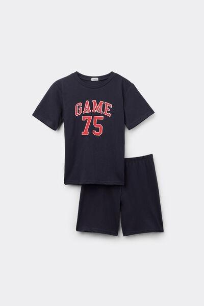 Navy Printed Co-Ord Set, Kids Boys, , large image number 0