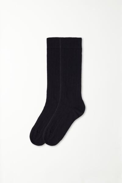 Black Long Socks, Kids Boys, Black, medium
