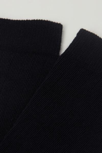 Navy Ribbed Cotton Socks, Kids Boys, Deep Blue, medium