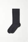 Tezenis - Grey Long Ribbed Cotton Socks, Kids Boys