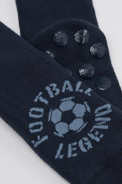 Navy Short Non-Slip Patterned Socks, Kids Boys, 5701_715Z, large image number 1