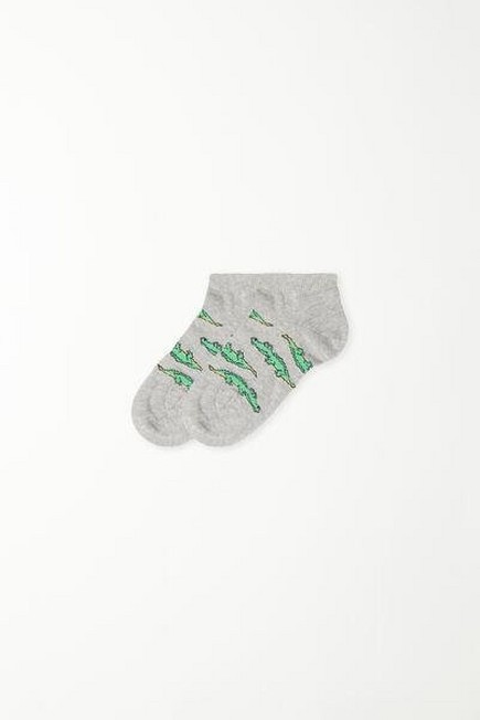 Tezenis - Grey Short Printed Socks, Kids Boys