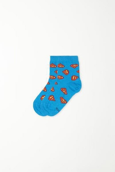Tezenis - Blue Superman Print Short Socks, Kids Boys