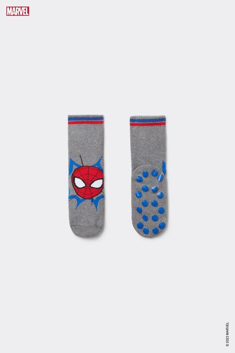 Grey Anti-Slip Socks, Kids Boy, , large image number 0