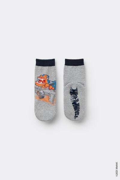 Grey Non-Slip Socks, Kids Boys, , large image number 0
