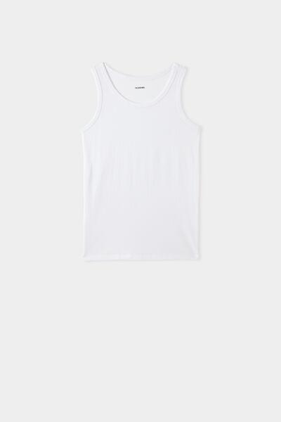 Tezenis - White Cotton Tank Top, Unisex Kids