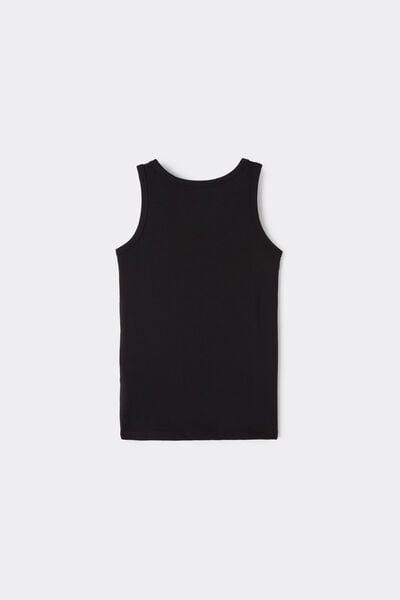 Black Tank Top, Kids Boys, Black, large image number 4