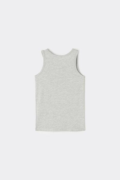 Grey Tank Top, Kids Boys, Light Grey Blend, large image number 4
