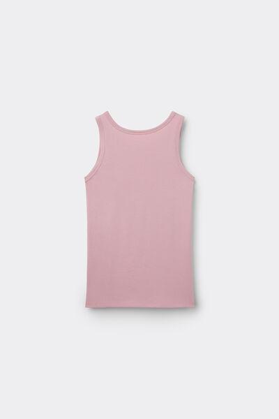 Pink Wide Shoulder Straps Cotton Camisole, Kids Boys, 5701_053Z, large image number 2