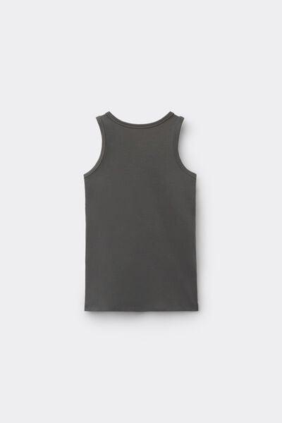 Green Basic Cotton Camisole, Kids Unisex, 5701_057Z, large image number 2