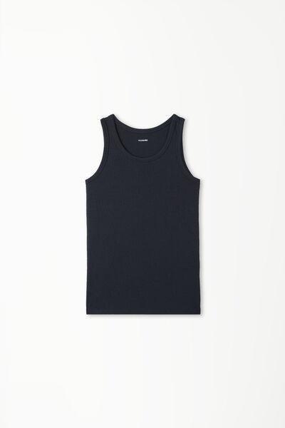 Blue Wide Shoulder Straps Camisole, Kids Boys, , large image number 2