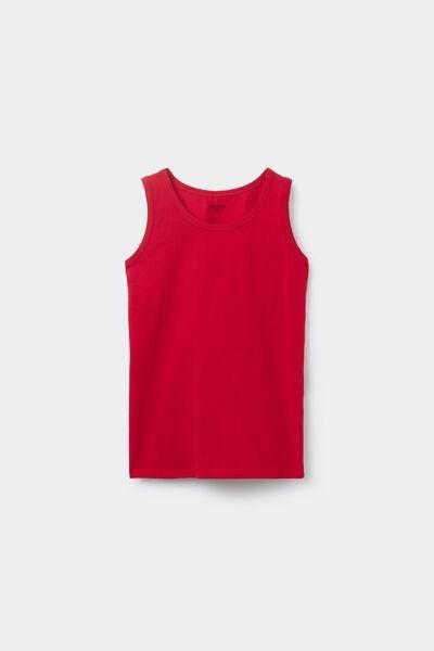 Red Basic Wide Straps Top, Kids Unisex, 5701_873V, medium