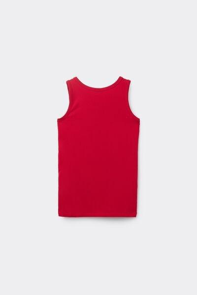Red Basic Wide Straps Top, Kids Unisex, 5701_873V, large image number 2