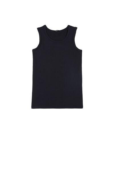 Tezenis - Blue Wide-Strap Thermal Cotton Vest Top