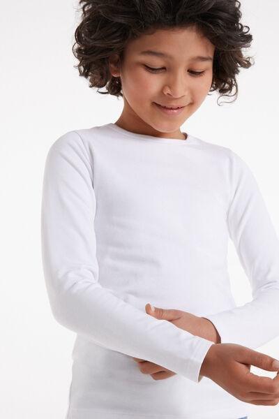 White Long-Sleeved Top, Kids Boys, , large image number 3