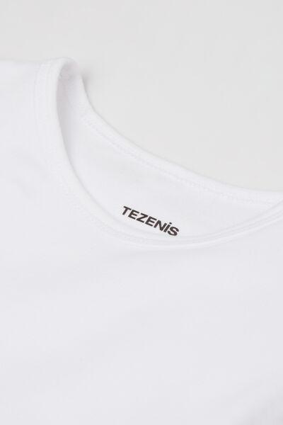 White Long-Sleeved Top, Kids Unisex, White, large image number 5
