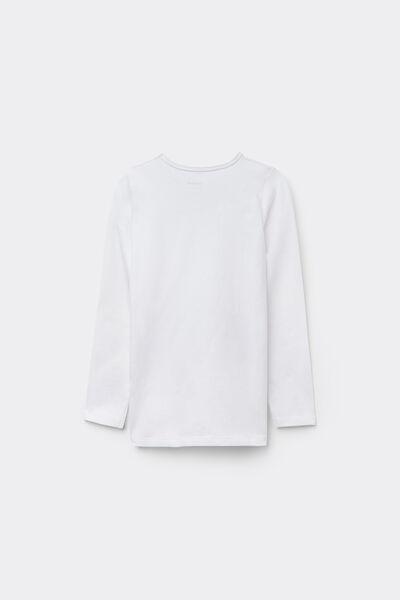 White Long-Sleeved Top, Kids Unisex, White, large image number 6