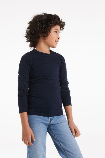 Navy Long-Sleeved Top, Kids Boys, , large image number 1