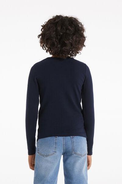 Navy Long-Sleeved Top, Kids Boys, , large image number 2