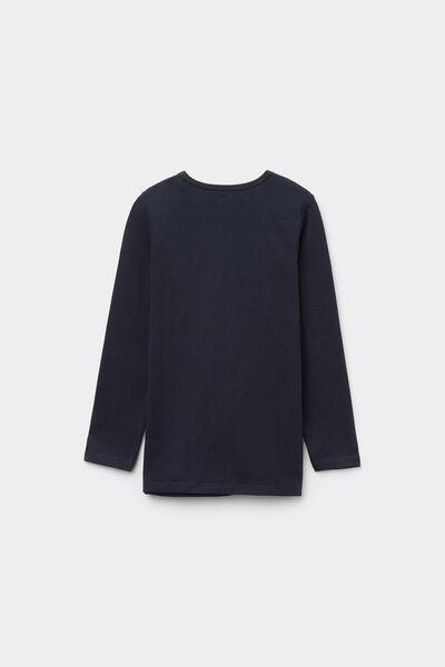 Navy Long-Sleeved Top, Kids Unisex, Blue, large image number 7