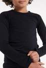 Tezenis - Black Long-Sleeved Rounded Neck Thermal Cotton Top