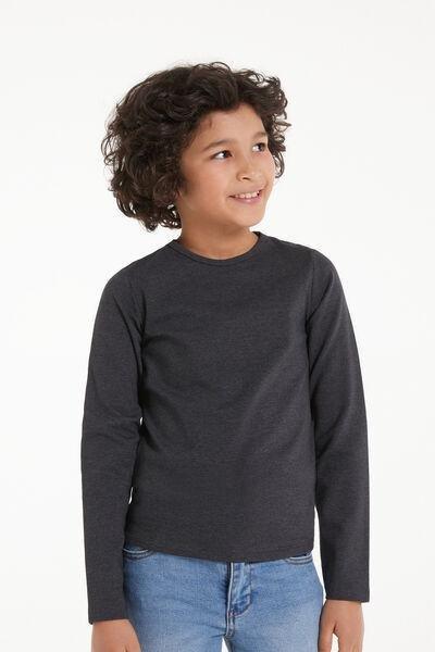 Grey Long-Sleeved Top, Kids Boys, , large image number 0