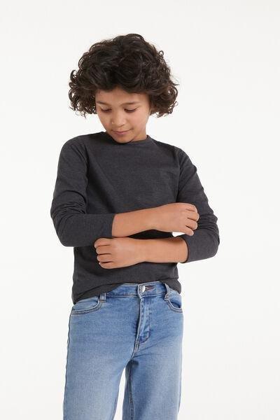 Grey Long-Sleeved Top, Kids Boys, , large image number 1