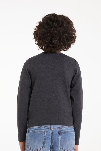 Grey Long-Sleeved Top, Kids Boys, Grey Blend, large image number 2