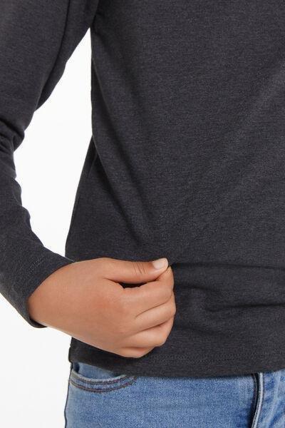 Grey Long-Sleeved Top, Kids Unisex, Grey Blend, large image number 5