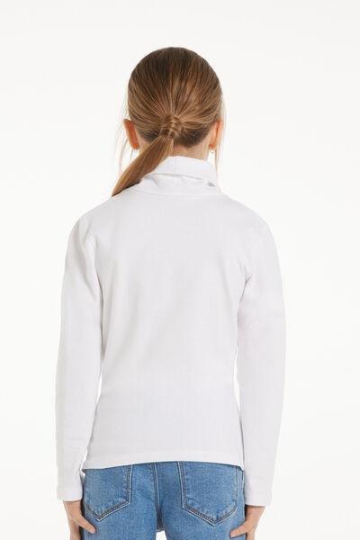 White Polo Neck Top, Kids Unisex, , large image number 2