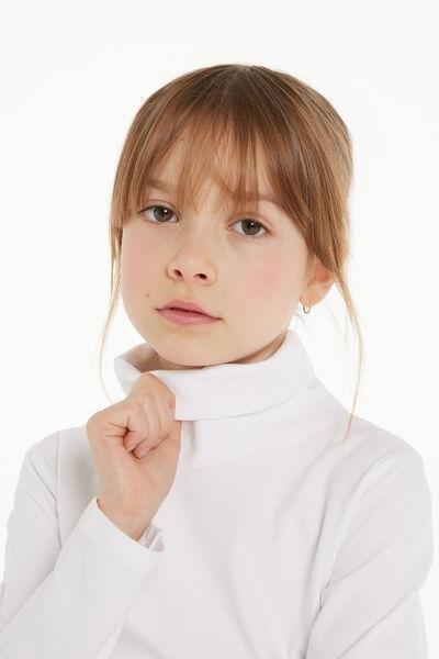 White Polo Neck Top, Kids Unisex, , large image number 3