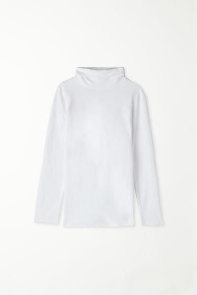 White Polo Neck Top, Kids Unisex, , large image number 4