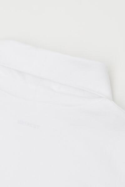 White Polo Neck Top, Kids Unisex, White, large image number 8