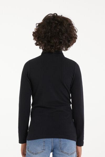 Black Polo Neck Top, Kids Boys, , large image number 2