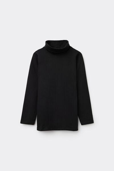 Black Polo Neck Top, Kids Unisex, Black, large image number 5