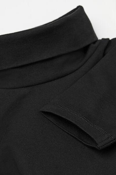 Black Polo Neck Top, Kids Unisex, Black, large image number 6