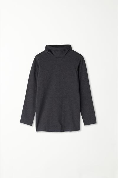 Grey Polo Neck Top, Kids Boys, , large image number 4