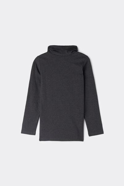 Grey Polo Neck Top, Kids Unisex, Grey Blend, large image number 6